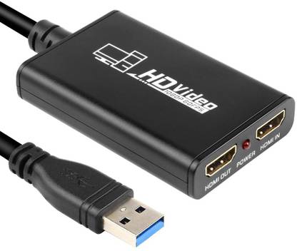 microware HDMI Adapter 0.01 m video Capture Device HDMI to USB 3.0 Full HD Live Video Capture Game Capture Recording Box Dual HDMI USB 3.0 Adapter Video & Audio Grabber for Xbox PS4