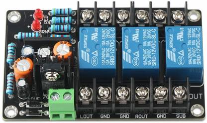 REES52 12V-15V Speaker Protection Board, High Power Speaker Protect Relay Board 2.1 Channel Speaker DC Protector Module Delay-on Panel AC with LED Indicators Micro Controller Board Electronic Hobby Kit