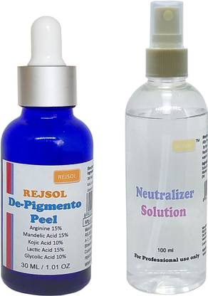 REJSOL Depigmento Peel, Arginine 15%, Mandelic 15%, Kojic 10%, Lactic 15%, Glycolic 10% with 100ml Neutralizer