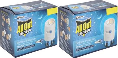 All Out ultra 1 unit adjustable heater per pack + 1 unit 45 ml refill per pack Mosquito Vaporiser