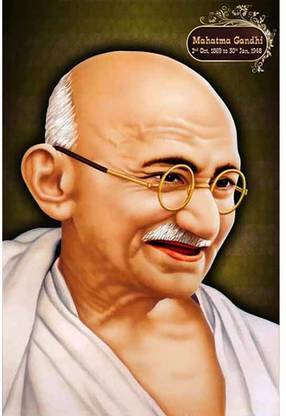 Mahatma Gandhi UV Textured water proof Decorative Art Print of Indian Freedom Fighter Premium Quality Wall Poster (12 inch X 18 inch, Rolled) Paper Print