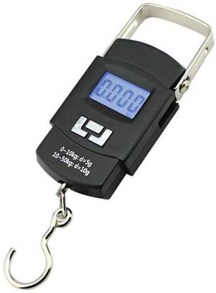 shrines Black Digital Weighing Scale (Metal Hook Type Luggage Scale) - 50kg Weighing Scale