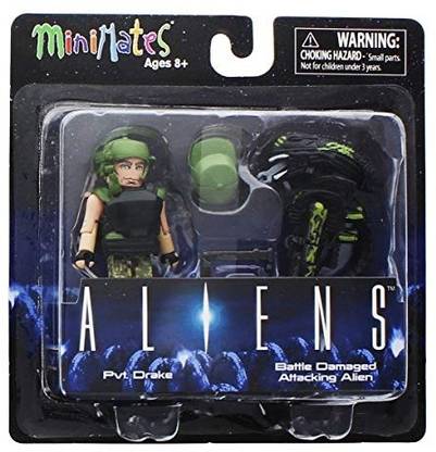 Diamond Select Toys Aliens Minimates Series 1 Pvt. Drake & Battle Damaged Attacking Alien 2-Pack