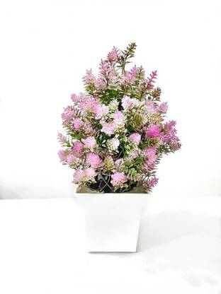 ChoicIt Artificial Tree with Flowers with pot with Realistic Detailing ( 10 inch, Pink ) बोनसाई नकली पौधा पॉट के साथ