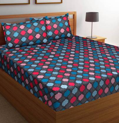 Flipkart SmartBuy 104 TC Cotton Double Polka Flat Bedsheet
