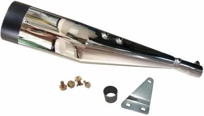 WORDZ Cobra silencer Glasswool Chrome Front Black Exhaust Royal Enfield Thunder Bird 350 Full Exhaust System