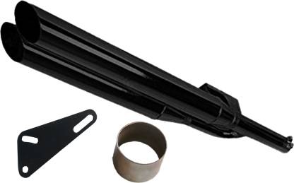 WORDZ Dual / Double Free Flow Black Exhaust silencer Royal Enfield Electra Full Exhaust System