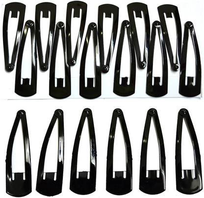 KHATRI Use Black Metal Triangular Tic Tac Hair Clips for Girls and Women (Combo of 12 long & 25 short Clips) Tic Tac Clip
