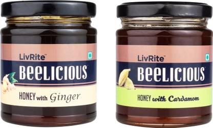 Beelicious Honey with Ginger - 250 gms and Honey with Cardamom - 250 gms