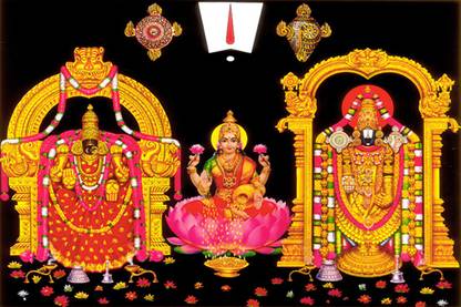 Poster N frame Tirupati Balaji (Venkateswara Swamy) UV Textured Decorative Art Print Premium Quality Wall Poster un framed (Rolled) Paper Print