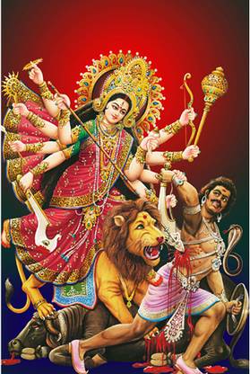 Poster N frame Maa Kali MATA Ji UV Textured Decorative Art Print Premium Quality Wall Poster un framed (Rolled) Paper Print