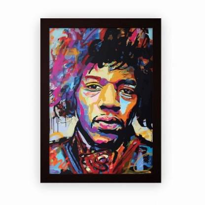 Jimi Hendrix Guitar Paper Print