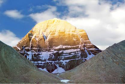 Poster N frame Kailash Mansarovar UV Textured Decorative Art Print Premium Quality Wall Poster un framed (Rolled) Paper Print
