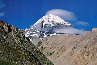 Poster N frame Kailash Mansarovar UV Textured Decorative Art Print Premium Quality Wall Poster un framed (Rolled) Paper Print