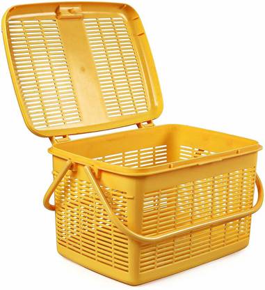 Nucleya Retail Plastic Carry Basket | MultiMate Jumbo Plastic Utility Basket |Multi Colour Storage Basket