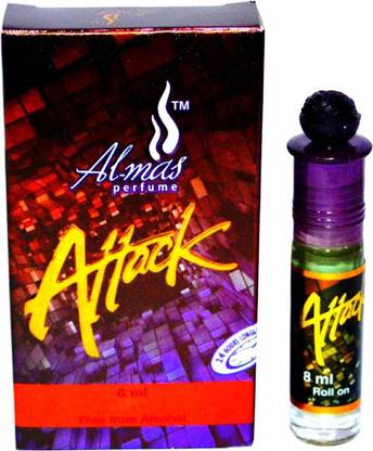 Almas Attack Pocket Perfume. Eau de Parfum - 8 ml Pack of 2 (For Men) Floral Attar
