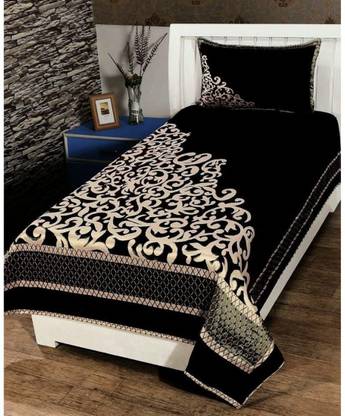 Ayush Home Décor Velvet Single Flat 150 TC Printed Bedsheet