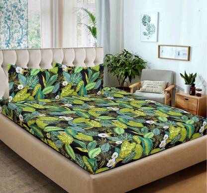 R.R BED SHEETS 3 TC Cotton Double 3D Printed Flat Bedsheet