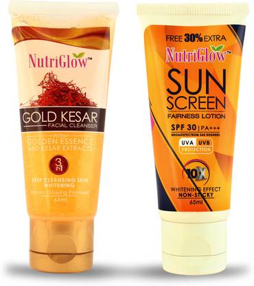 NutriGlow Gold Kesar Face Wash with Sunscreen SPF 30 /Fairness and Sun Protection combo