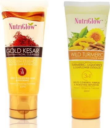 NutriGlow Gold kesar and Wild turmeric face wash combo / Cleansing / Pimple Free