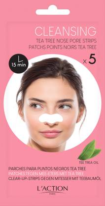 L'Action Paris (France) Tea Tree Nose Pore Strips, Unclogs & Deep Cleanses (5 Pcs)