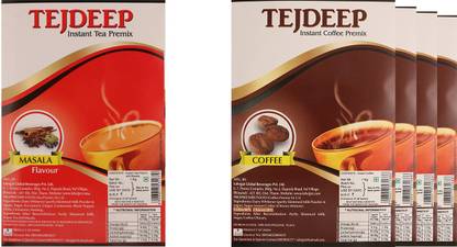 Tejdeep Pack of 1 Insant Masala Premix Tea and 4 Pack of Instant Coffee Combo