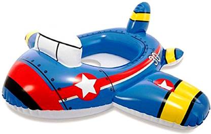 b bros new inflatable toys Kiddie Swim Pool Water Float Ring Tube Boat for Kids (Aeroplane, Blue) Inflatable Pool Accessory