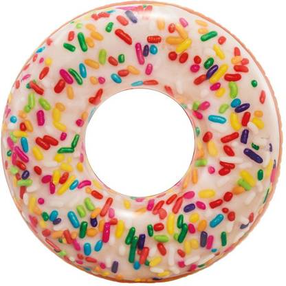 INTEX SWIMMING INFLATABLE RAINBOW SPRINKLE DONUT RING/ TUBE FOR KIDS & ADULTS. Swim Floatation Belt