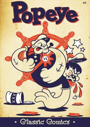 Wall Poster Muscle Man Popeye POSTER LARGE Print on 36x24 INCHES Fine Art Print