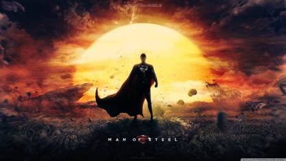 Movie Man Of Steel Superman HD Wallpaper Background Paper POSTER LARGE Print on 36x24 INCHES Fine Art Print