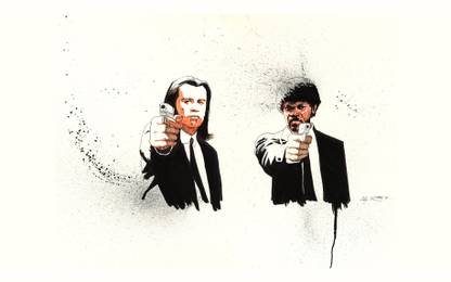 Fan art pulp fiction quentin tarantino Wall POSTER LARGE Print on 36x24 INCHES Fine Art Print