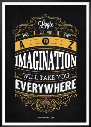 Logic And Imagination from Albert Einstein Inspirational Quotes Wall Poster Print on Art Paper 13x19 Inches Paper Print