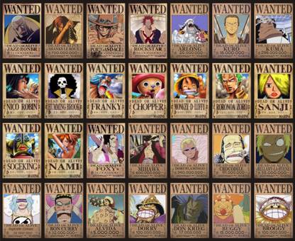 Anime Monkey D Luffy Nami One Piece Nico Robin One Piece Roronoa Zoro Sanji One Piece Shanks Usopp Wanted Poster Large Print On 36x24 Inches Fine Art Print Art Paintings