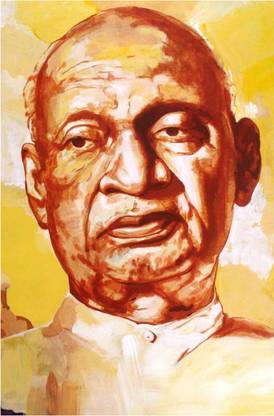 ABSTRACT WALL ART WORK SARDAR VALLABH BHAI PATEL IRON MAN SKETCH POSTERPRINT FOR BEDROOM LIVING ROOM WALLS MULTI COLOR Paper Print