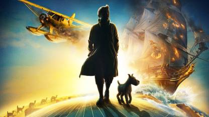 Designs Wall Poster a wallpapers tintin movie adventures papers POSTER LARGE Print on 36x24 INCHES Fine Art Print