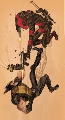 Wall Poster Wolverine Deadpool Paper Print POSTER LARGE Print on 36x24 INCHES Fine Art Print