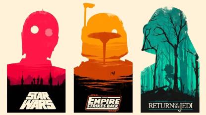 Wall Poster Star Wars Olly Moss Paper Print POSTER LARGE Print on 36x24 INCHES Fine Art Print