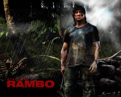 Movie Rambo HD Wallpaper Background Paper Print POSTER LARGE Print on 36x24 INCHES Fine Art Print