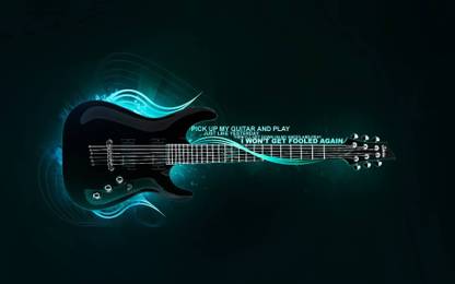 Designs Music Guitar HD Wallpaper Fine Art Paper Print Wall Wall Poster Print on Art Paper 13x19 Inches Paper Print