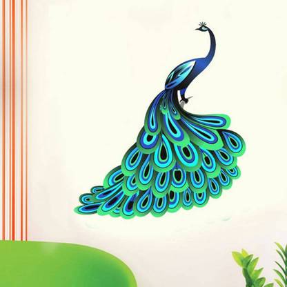 Aquire 95 cm Unique Blue Peacock 6957 Self Adhesive Sticker