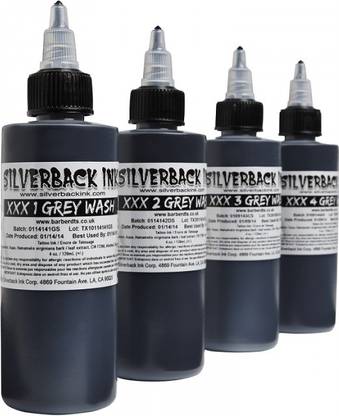 Silverback XXX Grey Wash Series Ink – 4oz Bottle Set Tattoo Ink