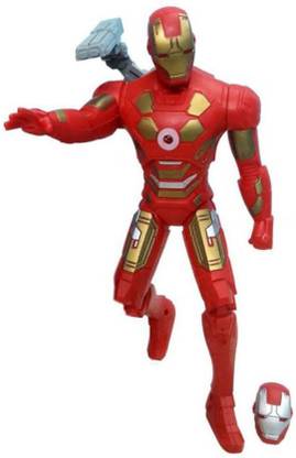 WOOFS Iron Man Avenger 2 Age of Ultron Super Hero with face and shield and also light (Multicolor)
