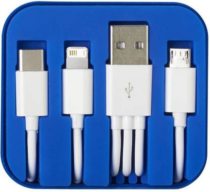 वंडर वर्ल्ड ® Heavyduty India Made 3-in-1 Multi USB 2.4A Fast Charging Data Transmission Cable माइक्रो USB केबल