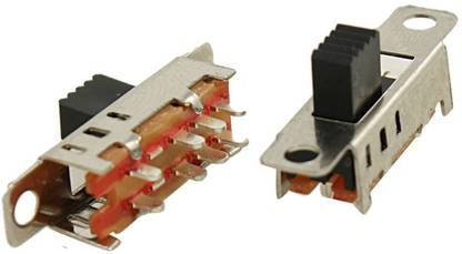 REES52 8 Pin PCB 3 Position On/On/On Panel Mini Slide Switch (Pack of 5) Electronic Components Electronic Hobby Kit