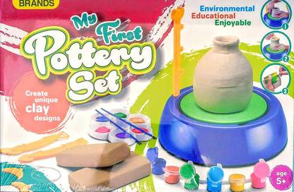 jk int Potter's Wheel for Kids: My First Pottery Set Complete with Clay and Paints
