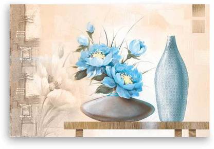 Wrap Up Box Blue Lotus Flower Canvas Painitng 20x14 (6429) Canvas 14 inch x 20 inch Painting