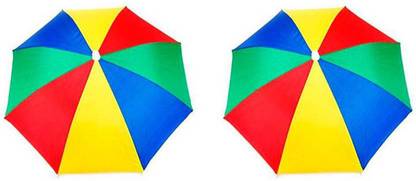 Rutba Head Umbrella Cricket Farmer Hands free (Pack of 2) (Multicolor) Umbrella