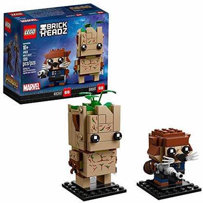 LEGO BrickHeadz Groot & Rocket Building Kit Multicolor
