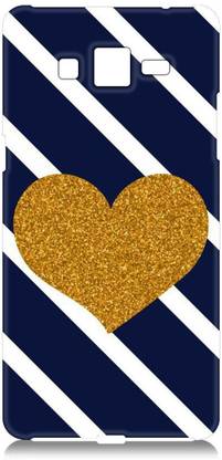 Smutty Back Cover for Samsung Galaxy Grand Prime Plus, SM-G532F - Golden Heart Print