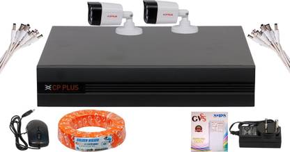 कप प्लस 4 Channel DVR + 2 Full HD 2.4 MP Bullet Camera सिक्योरिटी कैमरा